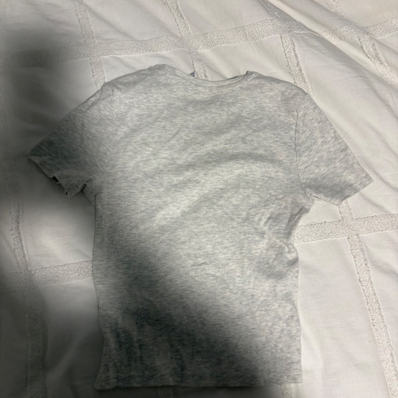 H&M Ribbed Baby Tee – Light Grey, Size M - Picture 2 of 3
